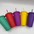 thumbnail image 2 of ENJOYW Christmas Straw Cup Festive Reusable PP Solid Drinking Tumbler with Lid for Home Christmas Straw Cup, 2 of 7