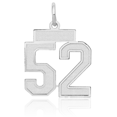 thumbnail image 2 of 14K Solid White Gold Number 52 Necklace Chain Pendant Charm with chain 18inch, 2 of 4