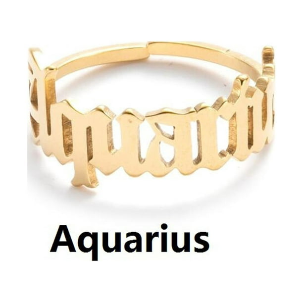 Anillos para mujer, regalos para mujer, aretes de acero inoxidable con apertura de doce letras inglesas