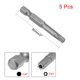 thumbnail image 2 of 5 piezas de punta de destornillador Torx de seguridad magnética T27 de 50 mm de longitud con vástago hexagonal de 1/4" de acero aleado S2, 2 of 4