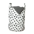 thumbnail image 1 of Black and White Laundry Bag, Brush Strokes Pattern with Math Plus Sign Monochrome Illustration, Hamper Basket with Handles Drawstring Closure for Laundromats, 13" x 19", Black White, by Ambesonne, 1 of 4