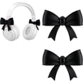 thumbnail image 1 of Leodye 2PCS Silicone Bow Headphone Decor Clips Cute Fashionable Accessory Headphone Earphone Coquettish Decor Attachment, 1 of 1
