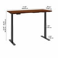 thumbnail image 3 of Move 60 Series by Bush Business Furniture 72W x 30D Height Adjustable Standing Desk, Hansen Cherry/Black Powder Coat, 3 of 7