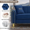 thumbnail image 2 of 87.5" Modern 3-Seater Velvet Couch Set of 2 with Metal Legs & Decorative Pillows, High Resilience Sponge Spring Seat, Luxury Sectional Loveseat Sofa Set for Living Room Apartment Small Space Blue, 2 of 8