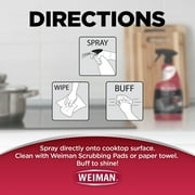Weiman Cooktop Cleaner for Daily Use (2 Pack) Streak Free, Residue Free, Non-Abrasive Formula - 22 fl oz w/ Micro Fiber Towel