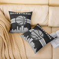 thumbnail image 2 of Ball Game Throw Pillow Cover for Boys 18x18 Inch, Basketball Cushion Cover for Teens Man, Modern Balls Player Pillow Cover Sport Decorative Pillow Cover, Grey Black, 2 of 6