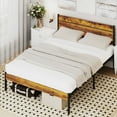 thumbnail image 2 of CONCETTA Queen Metal Platform Bed, No Box Spring, 800lbs Support, Heavy-Duty Wooden Slats, 2 of 9