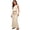 Beige, variant on Girls Cotton Linen Flared Maxi Skirt Back Slit Elastic Waist Drawstring Summer Ankle-Length Vacation Boho Long Skirt