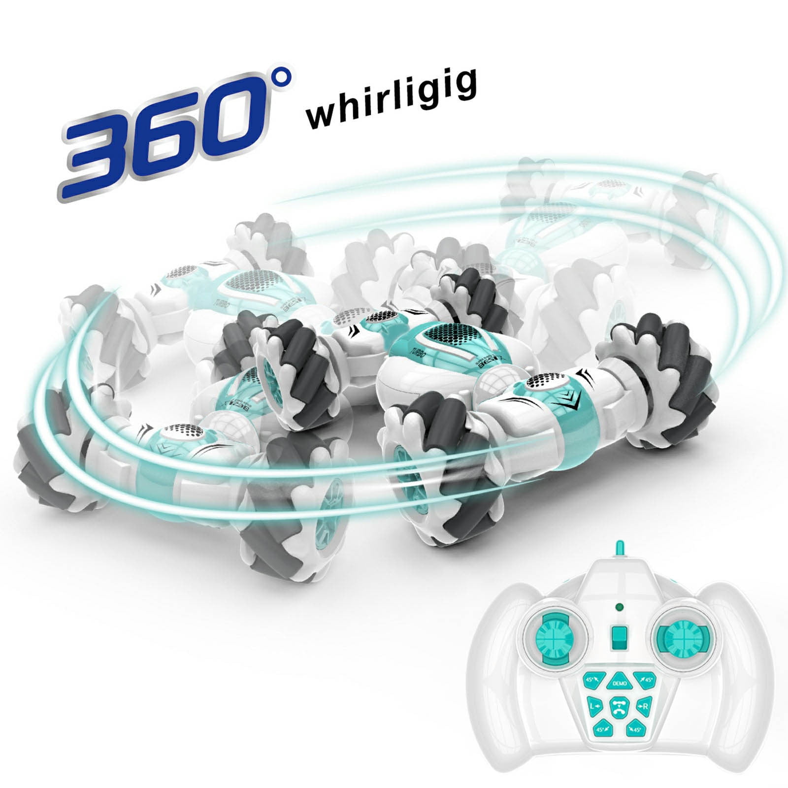 Gesture Watch Remote Control RC Car - Mini 4WD Stunt Drifter w/ 360° Spin & Transforming Body, Age 8+ Green