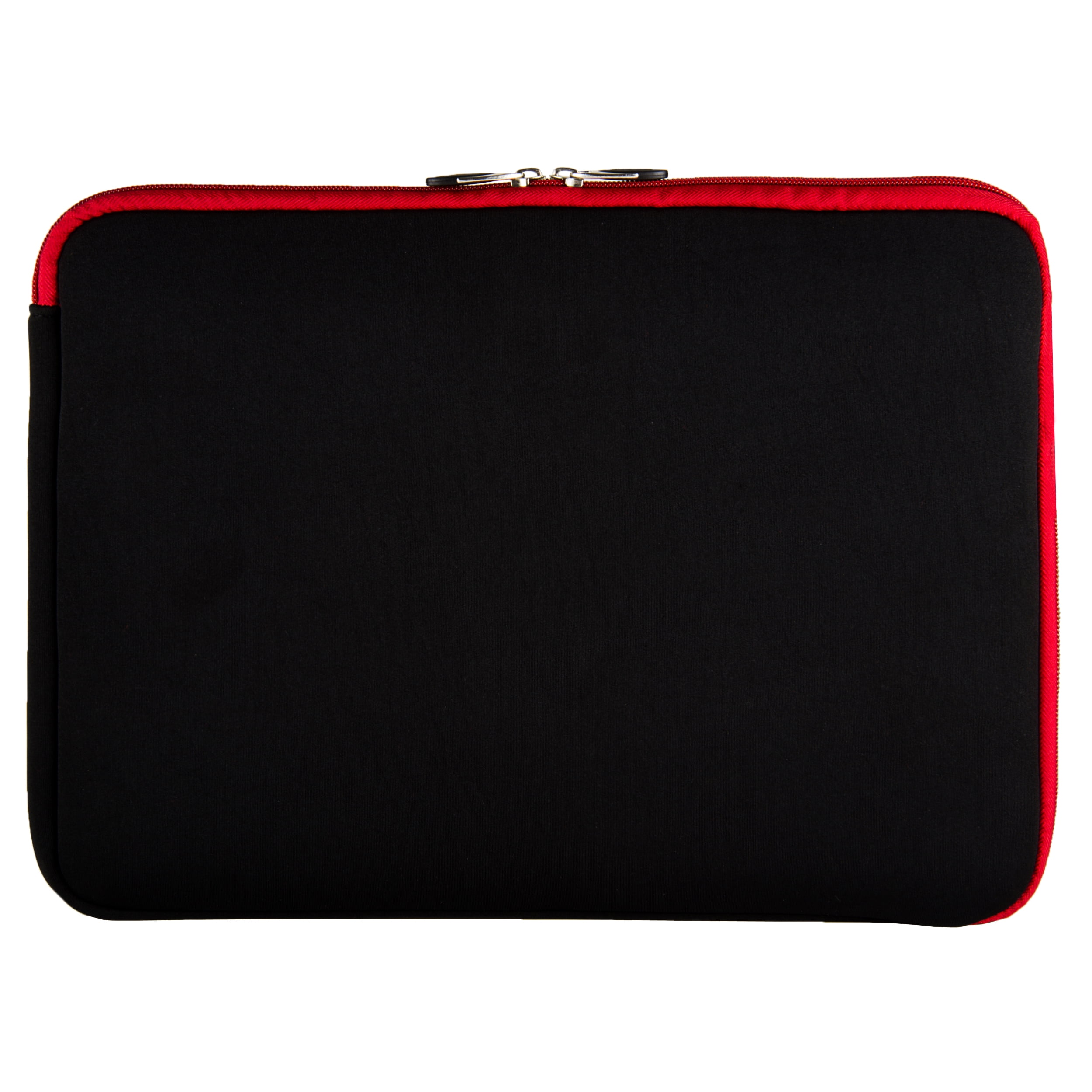 Black & Red Neoprene Laptop Sleeve 14 Inch – Slim Lightweight Protective Case with Zipper, Travel Notebook Cover for MacBook, Dell, HP, Lenovo