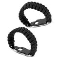 thumbnail image 3 of Dos pulseras de emergencia al aire libre, acero inoxidable negro y verde, seguras y portátiles, paraguas de 7 núcleos con pulsera de supervivencia con cuchillo, 3 of 10
