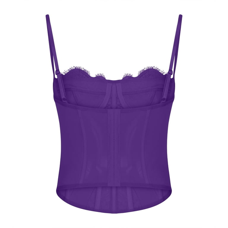 Wyongtao Lace Corset Top Bustier Tops for Women Spaghetti