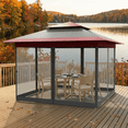 thumbnail image 3 of TLSUNNY Pop up Gazebo, 11'x11' Outdoor Canopy Tent with Nettings, Instant Folding Shelter, for Patio, Garden, Backyard, 3 of 11