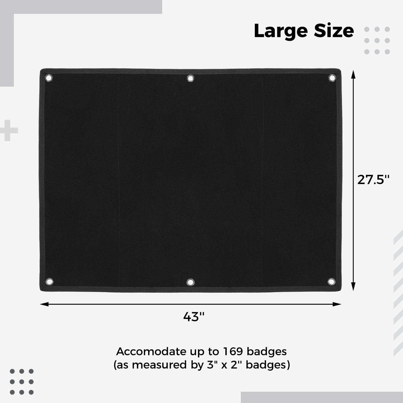 Large Self-Adhesive Patch Board, 43 x 27.5 Inches Patch Organizer Holder Display Board with Loop Surface, Waterproof Oxford Cloth Patch Panel for Hook-Backed Combat Uniform Emblems Collection