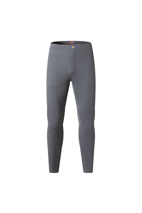 Fleece Lined Pants Men Stretch Tight Trousers Solid Elastic Waist Bottom Trendy Pants Gray 2XL