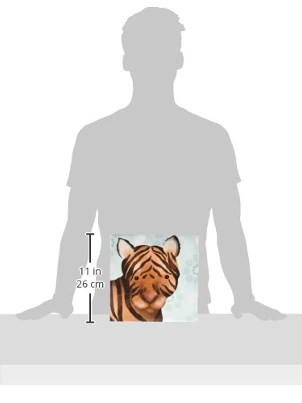 Oopsy Daisy's Aaron the Tiger Blue Canvas Wall Art, 10x10