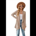 thumbnail image 1 of Cárdigan para Mujer, Elegante, Informal, de Larga, Abierto, Color Caqui, Talla S, 1 of 6