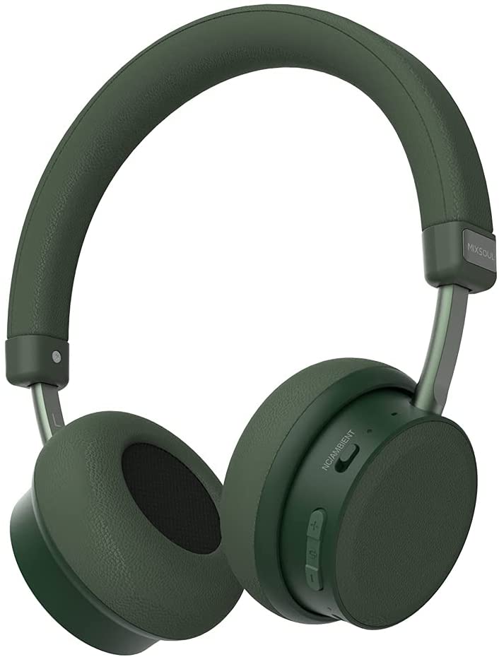 green wireless headphones