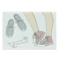 thumbnail image 1 of Teen Room Cutting Board, Pair of Shoes in Young Girl Feet with Floral Feminine Fashion Pattern, Decorative Tempered Glass Cutting and Serving Board, Large Size, Peach Pale Pink Mint, by Ambesonne, 1 of 1