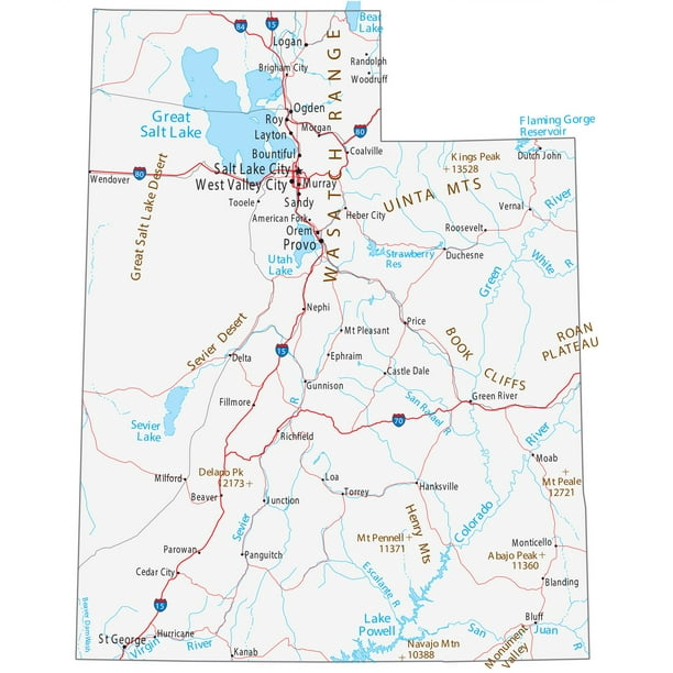 Brigham City Utah Map Utah Map Ã¢Â‚¬Â€Œ Roads & Cities - Large Map Vivid