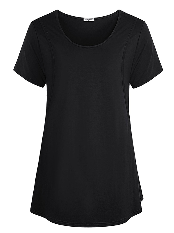 Jchiup Jchiup Womens Casual Short Sleeve Maternity Layered Nursing