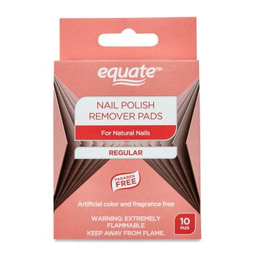 Equate Nail Polish Remover Pads for Natural Nails, Regular (10 Count)