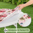 thumbnail image 5 of Pink Christmas Red Truck and Snowman Pattern Round Fitted Tablecloth with Elastic Edge,Dining Table Cover Waterproof,Outdoor Round Tablecloth for Camping,Dining,Indoor and Outdoor, 5 of 7