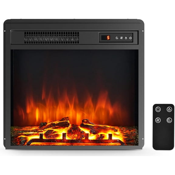 ARLIME 18 Inch Electric Fireplace Inserts, 1500W Freestanding & Recessed Fireplace w/Adjustable LED Flame, Remote Control, Timer, Built-in Thermostat, Overheating Protection