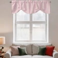 thumbnail image 2 of Pink Striped Tie Up Valance Curtains for Windows, Kitchen Curtains Window Treatments, Modern Simple Farmhouse Beige Vintage Short Window Shades Valances for Bedroom Bathroom Cafe 42"x18", 2 of 8
