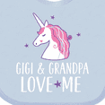 thumbnail image 4 of Inktastic Gigi and Grandpa Love Me Unicorn Grandchild Girls Baby Bib, 4 of 4