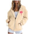 thumbnail image 1 of WEAIXIMIUNG Sweat à Fermeture Éclair pour Femmes Sweat-Shirt Surdimensionné Col Rond Manches Longues Pull, 1 of 6