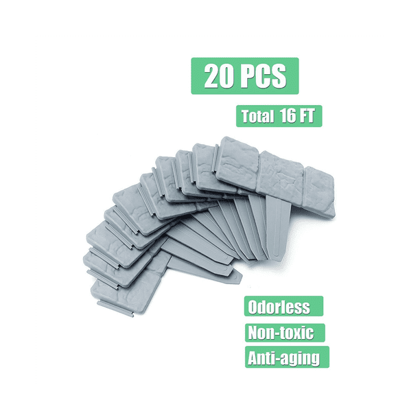 Garden Landscape Edging Borders No Dig,20 PCS 16 FT Lawn Edging for ...