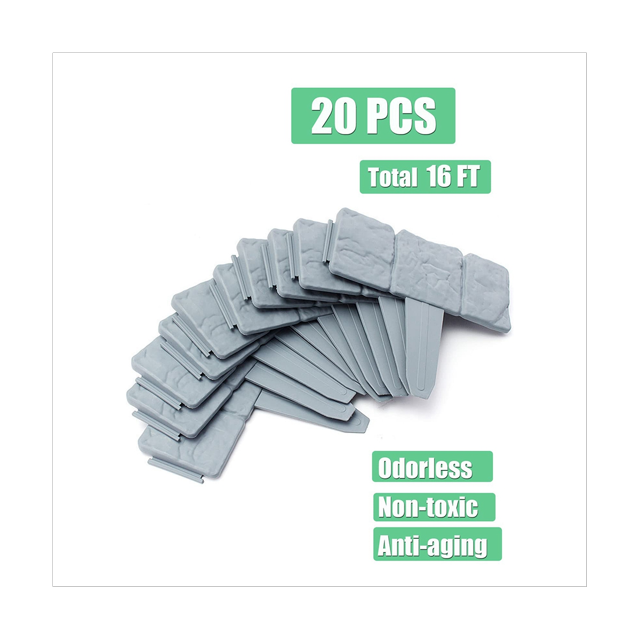 Garden Landscape Edging Borders No Dig,20 PCS 16 FT Lawn Edging for Landscaping,Plastic Fencing Lawn Border