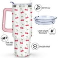 thumbnail image 3 of 40oz Red Cherry Fruit Pattern Stainless Steel Flip Straw Tumbler Spill Proof Travel Cup Double Wall Vacuum Insulated Coffee Mug with Top Handle, 3 of 6