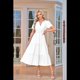 thumbnail image 2 of Vestido de Larga con Cuello en V, Plisado y Mangas Abullonadas, Talla S, 2 of 4