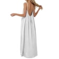 thumbnail image 6 of Hiiko Women's Backless Spaghetti Strap Maxi Dress Casual Solid Color Loose Cami Dresses, 6 of 6