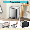 thumbnail image 3 of Babevy 30L Stainless Steel Kitchen Trash Can, Large Step-on Garbage Can, Rustproof Metal Bin with Soft Close, 3 of 7
