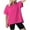Hot Pink, variant on Kaemgyyd Girls Athletic Shirts Short Sleeve Asymmetrical Hem Sports Tops Loose Crew Neck Solid Color Tees for Childs Teens
