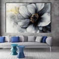 thumbnail image 2 of Mudket Black and Grey Flower with Gold Accents Canvas Wall Art, Framed Floral Print, Ready to Hang Wall Decor for Living Room Office, Modern Abstract Artwork - 12"L x 8"W, 2 of 10