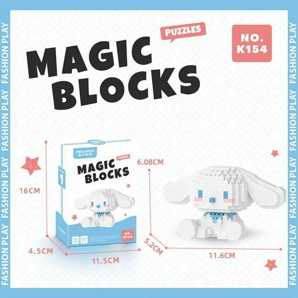 Sanrio Hello Kitty Micro Building Block Pochacco Cinnamoroll Kuromi Assembled 3D Model My Melody Mini Bricks Figure Toys