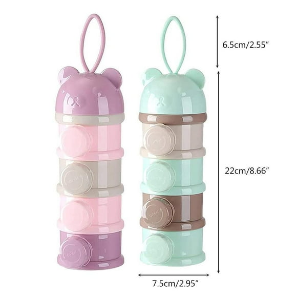 Dispensador De Fórmula, Contenedor Portátil De Leche En Polvo, 4 Compartimentos, Dispensador De Fórmula De Leche En Polvo Para Bebé Para Viajes