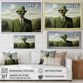 thumbnail image 4 of Designart "Surrealist Portrait of a Green Man II" Abstract Framed Wall Art - Transitional Green Surrealism Entryway Framed Wall Art Print, 4 of 6