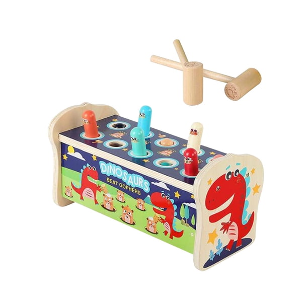 Juguete de martilleo, banco de madera para martillar, juguete de desarrollo para actividades preescolares, juguete de madera Montessori para exteriore