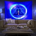 thumbnail image 4 of Tapiz De Luz Negra Siete Chakra Meditación Reactiva Poliéster Pared Colgante De Picnic Manta De Toalla De Playa Toalla De Meditación Para Sala De Estar De Dormitorio, 4 of 7