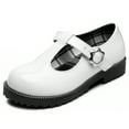 thumbnail image 4 of CCVON Girls Loafers Slip On Penny Loafers School Uniform Dress Shoes White 13 Little Kid​, 4 of 5