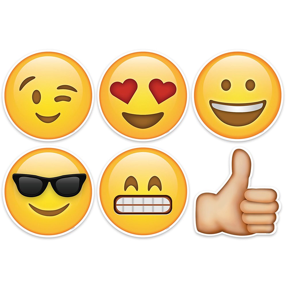 CutOuts 10" Emoji Fun Outs, Ctp 3394 with, 10" cut outs; 12 pieces per