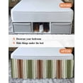 thumbnail image 7 of Sage Green Wrap Around Bed Skirts for Queen Bed 18" Drop,Bed Skirt with Adjustable Elastic Belt Dust Ruffle Bed Valance for Bedroom Hotel Farmhouse Wood Grain Vintage Brown Striped Bed Frame Cover, 7 of 7