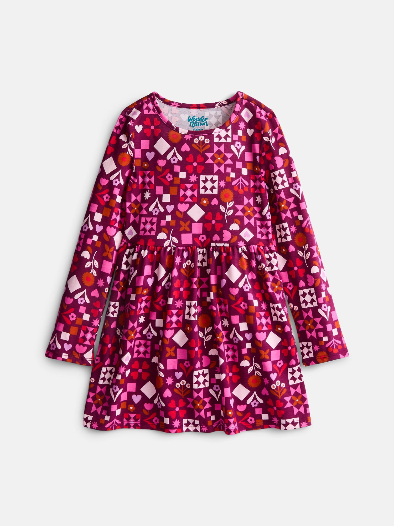 Wonder Nation Girls Play Dress with Long Sleeves and Leggings Set, 2 Piece, Sizes 4-18