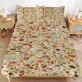 thumbnail image 6 of 3 Pcs Soft Bedding Set, Includes 1 Duvet Cover with Zipper And 2 Pillow Shams,Vintage Mushroom Designs Collection Full(79"×90"), 6 of 8