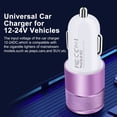 thumbnail image 6 of Car Charger Adapter Usb C,AILKIN Set of 4PACK Car Charger for Android Type C Car Charger Fast Charging Cigarette Lighter Adapter with 2PACK Usb Type C Charging Cable 10ft,Purple, 6 of 8
